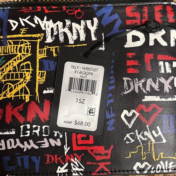 Black multicolored DKNY Tilly Wristlet - Picture 5 of 5
